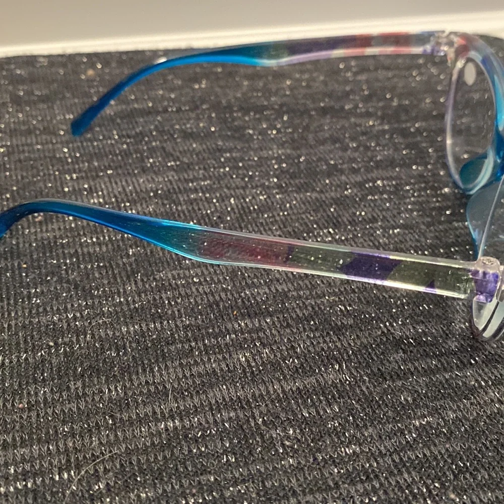 👓 🆕NIP: Retro Blue Floral Readers: 1.50+